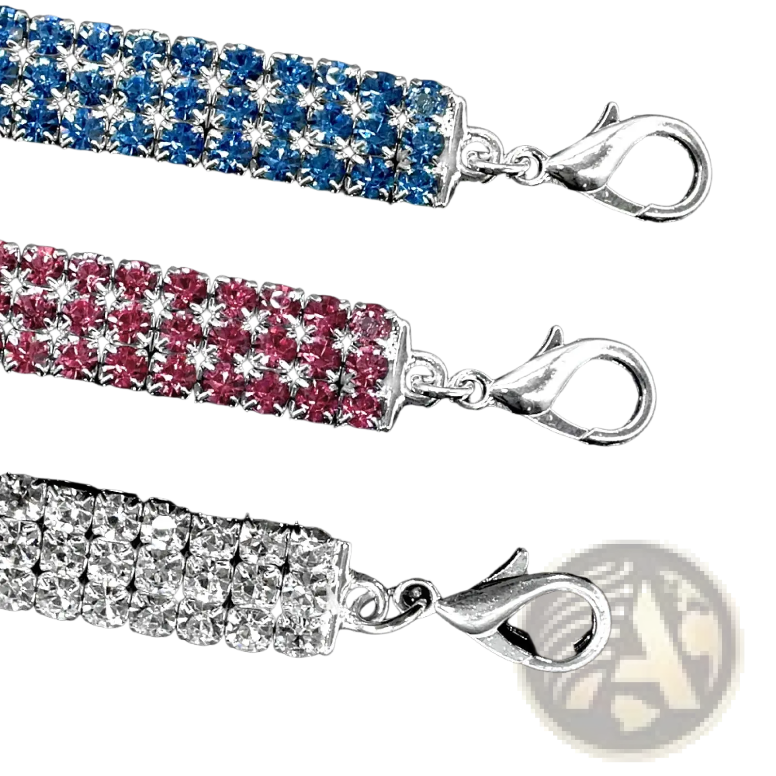 Rhinestone Dog Collar with Crystal Bone Charm