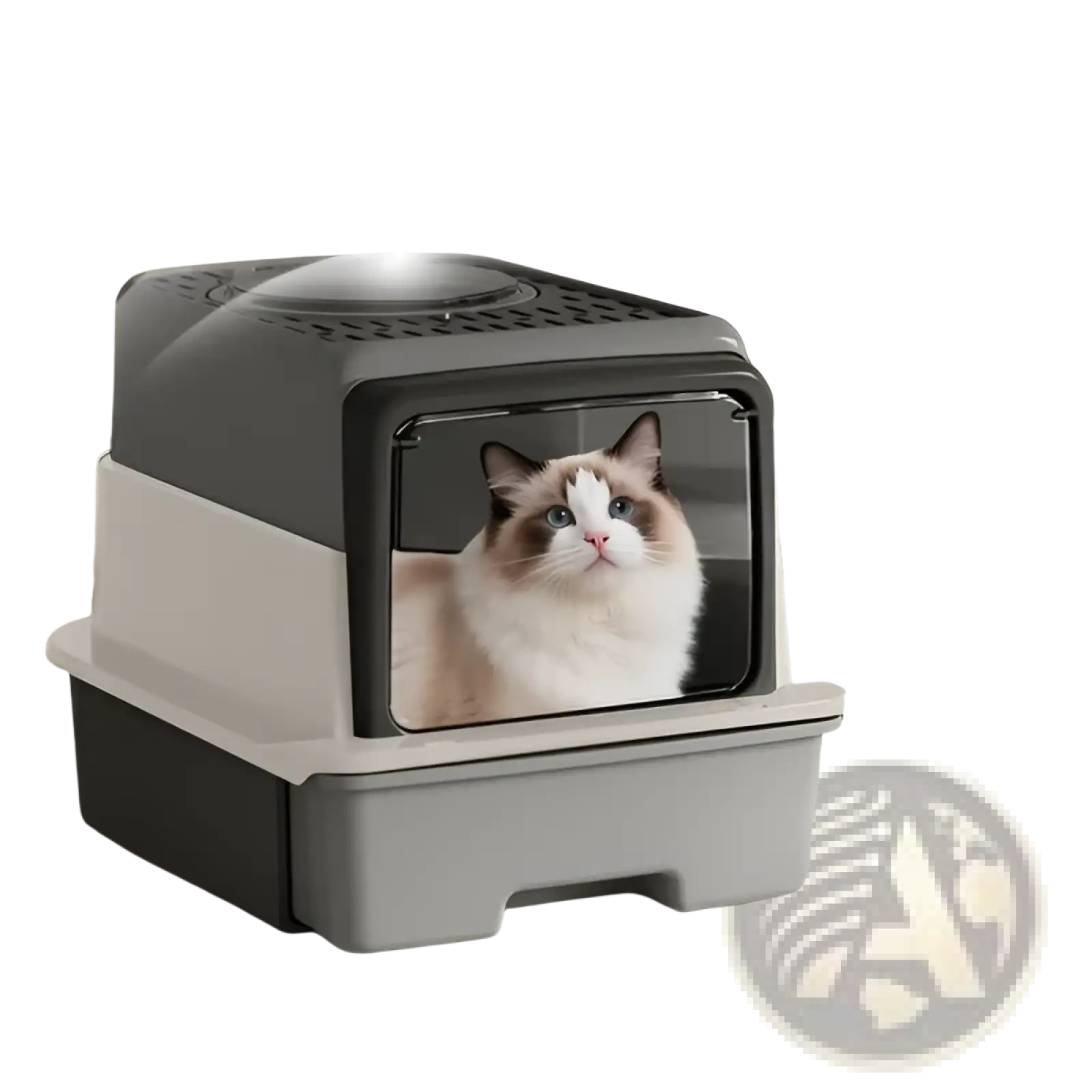 Sifting Cat Litter Box with Drawer Enclosed Large Pet Pan