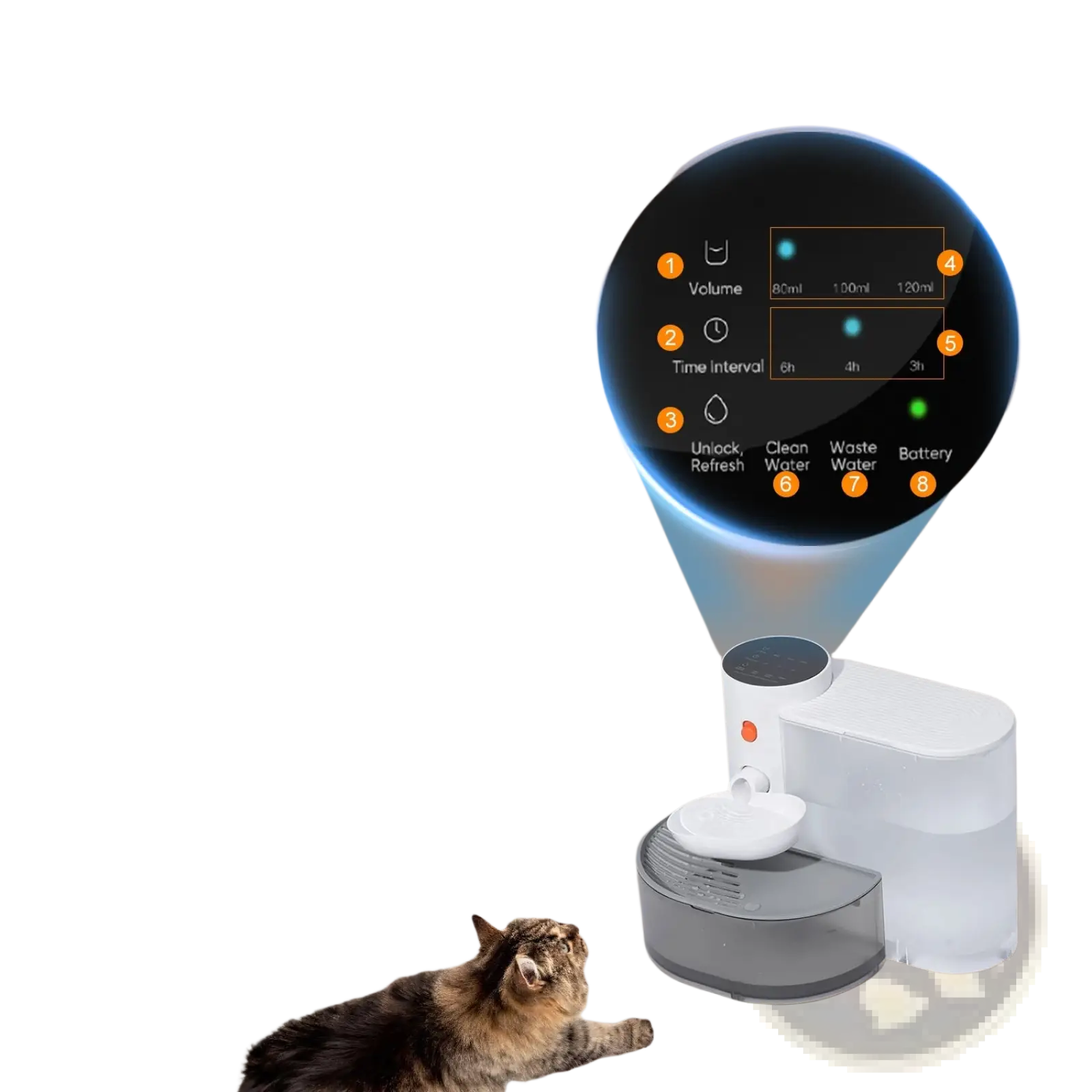Smart Pet Water Fountain 3l Cordless Rechargeable Bowl