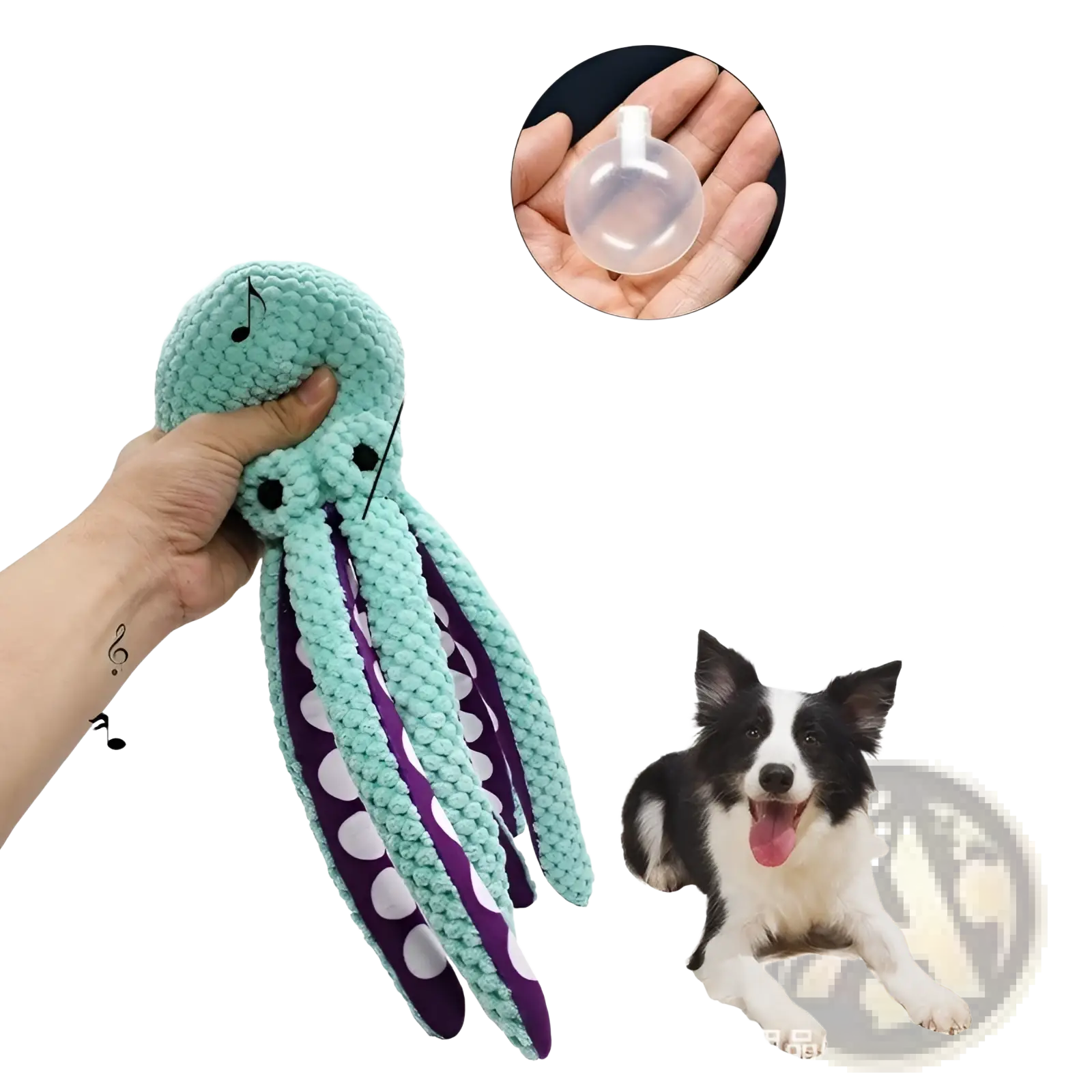 Squeaky Octopus Plush Pet Toy with Textured Fabric