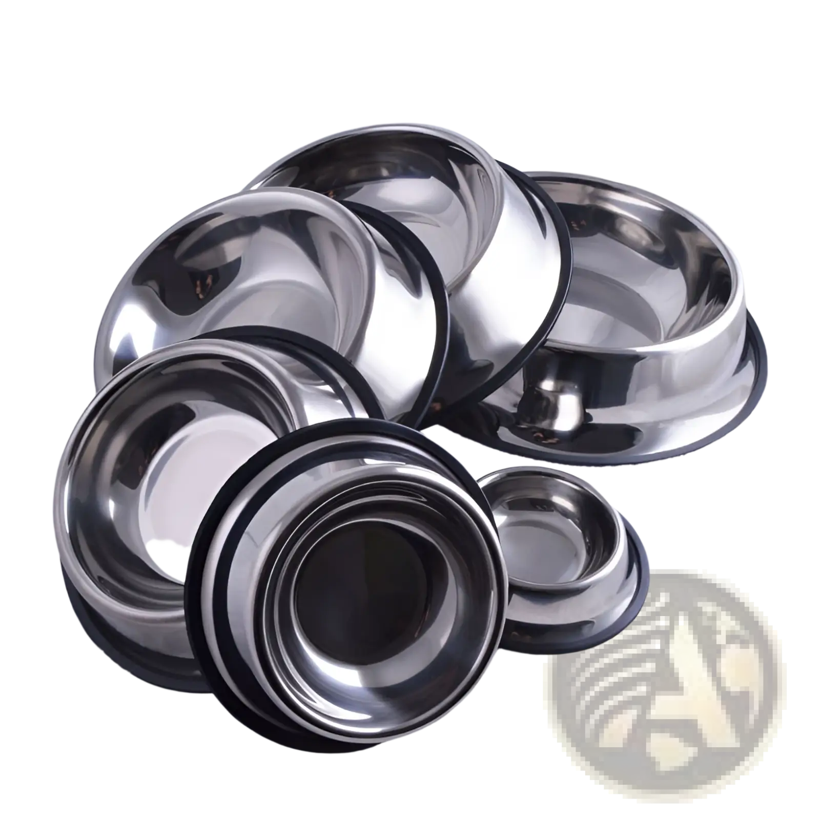 Stainless Steel Pet Bowls with Non Slip Rubber Base