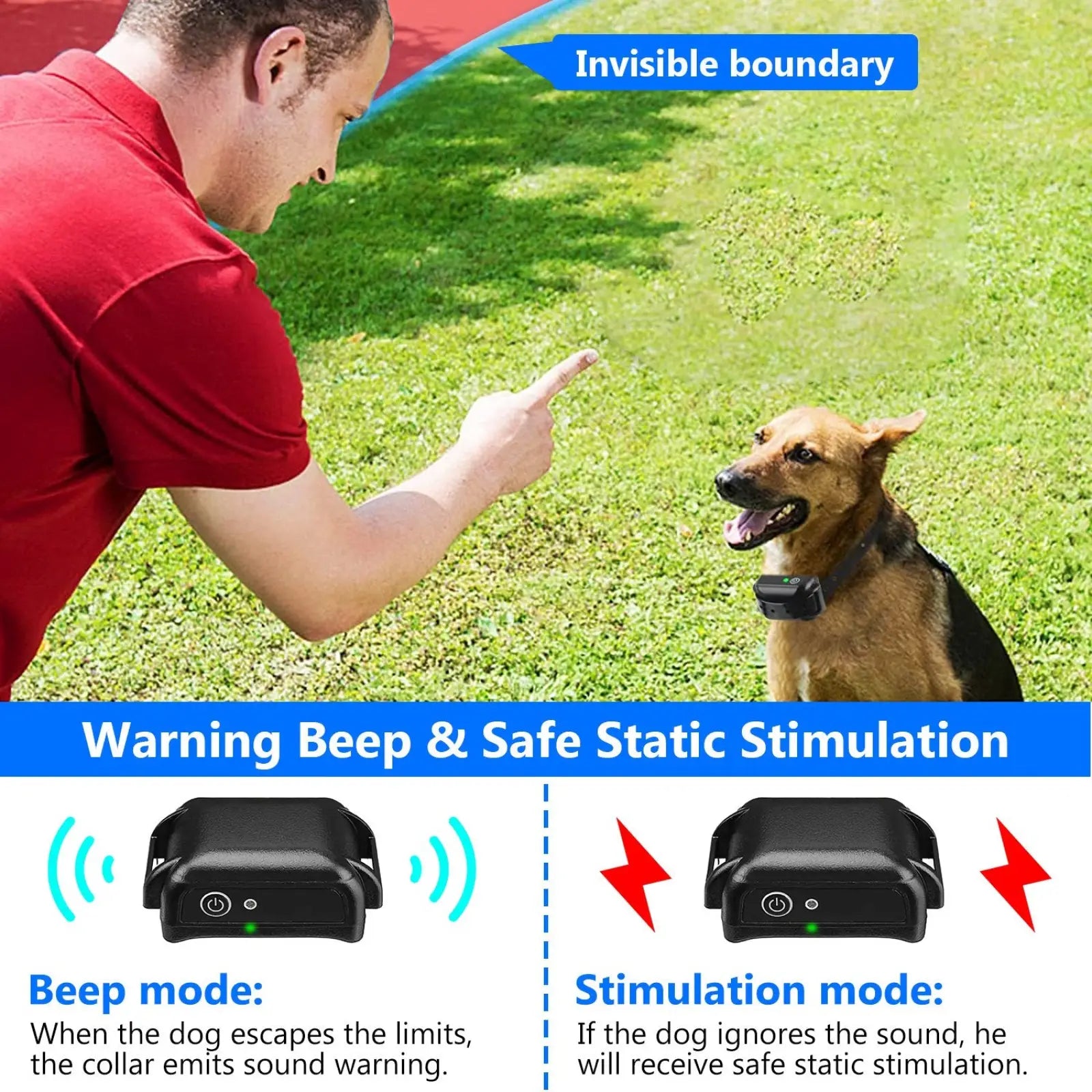 Wireless Dog Fence System Waterproof Training Collar