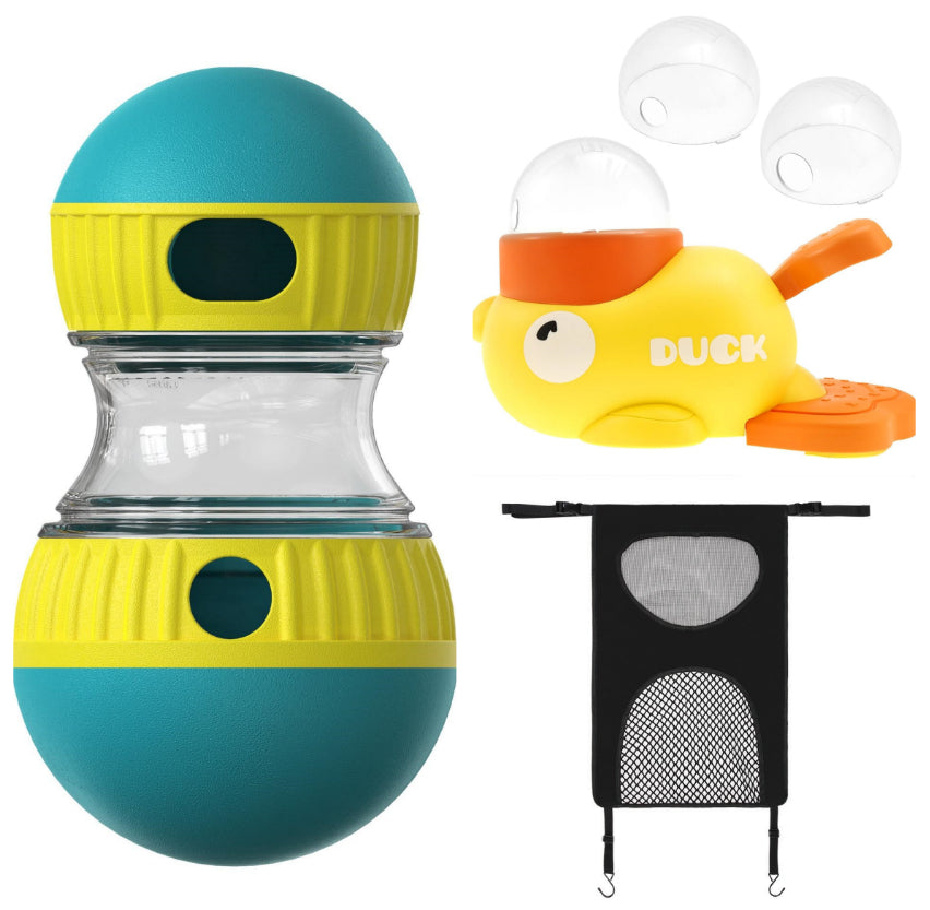 Dog Treat Dispensing Puzzle Toy – Slow Feeder Tumbler Ball | Adjustable Difficulty