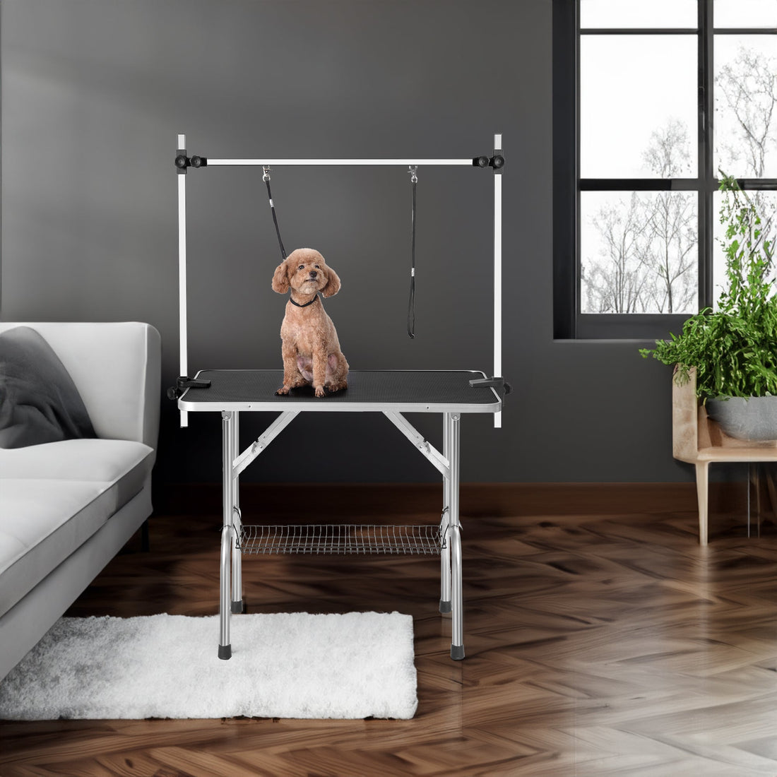 36" Professional Dog Pet Grooming Table Adjustable Heavy Duty Portable w/Arm &amp; Noose &amp; Mesh Tray