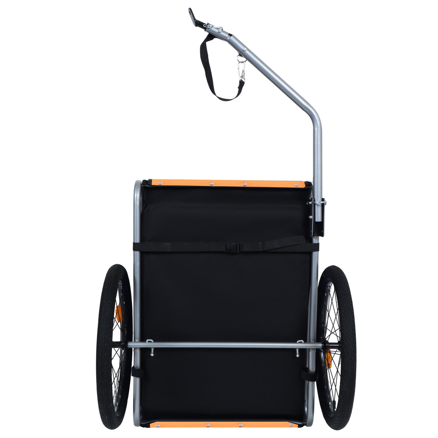 Large Folding Bike Trailer for Dogs – 66LB Capacity All-Terrain Pet Carrier, Durable Steel Frame for Cycling, Jogging, Camping &amp; Outdoor Adventures, Black-Orange