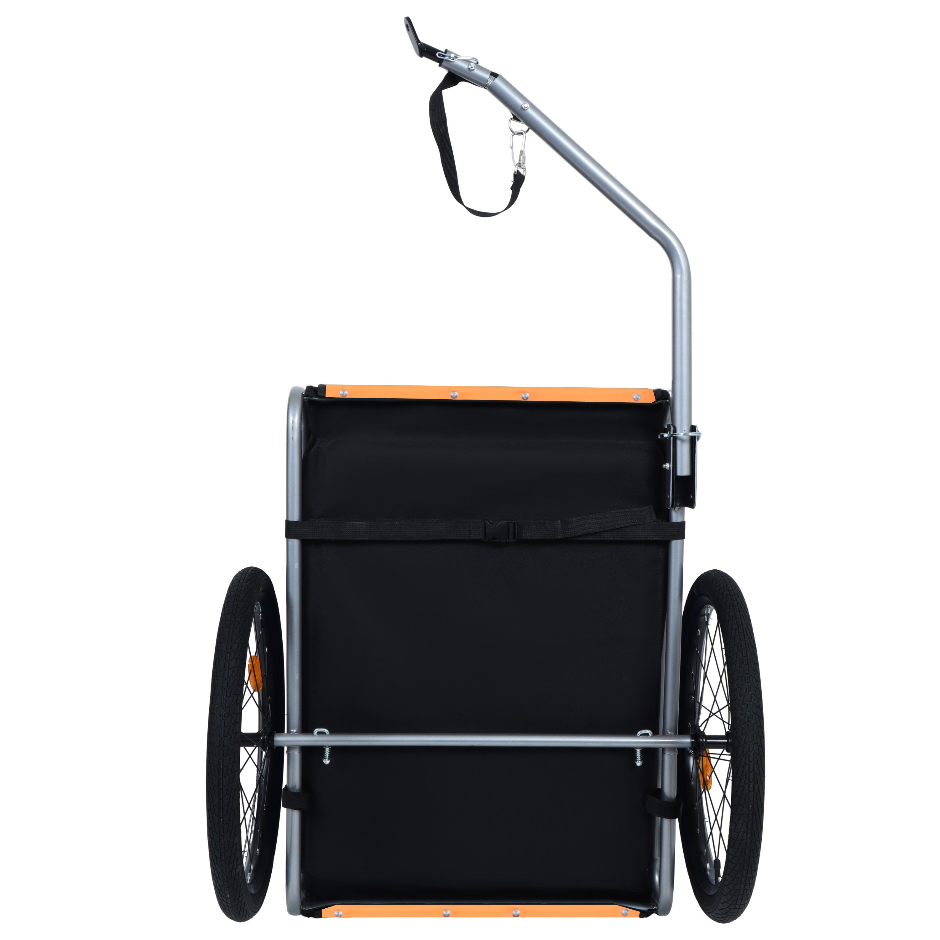 Large Folding Bike Trailer for Dogs – 66LB Capacity All-Terrain Pet Carrier, Durable Steel Frame for Cycling, Jogging, Camping &amp; Outdoor Adventures, Black-Orange