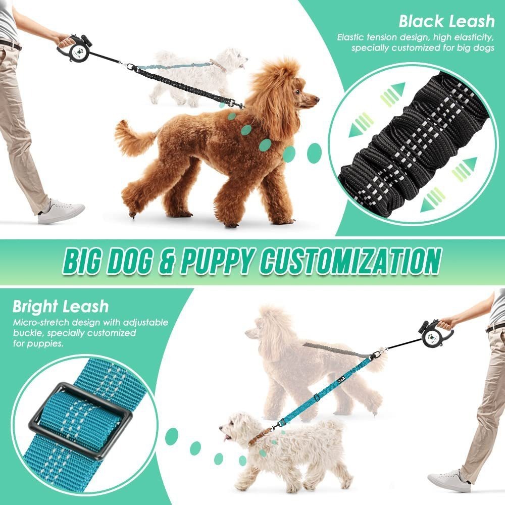One Leash Two Large Dog Leash And Anti Tangle Bite Resistant