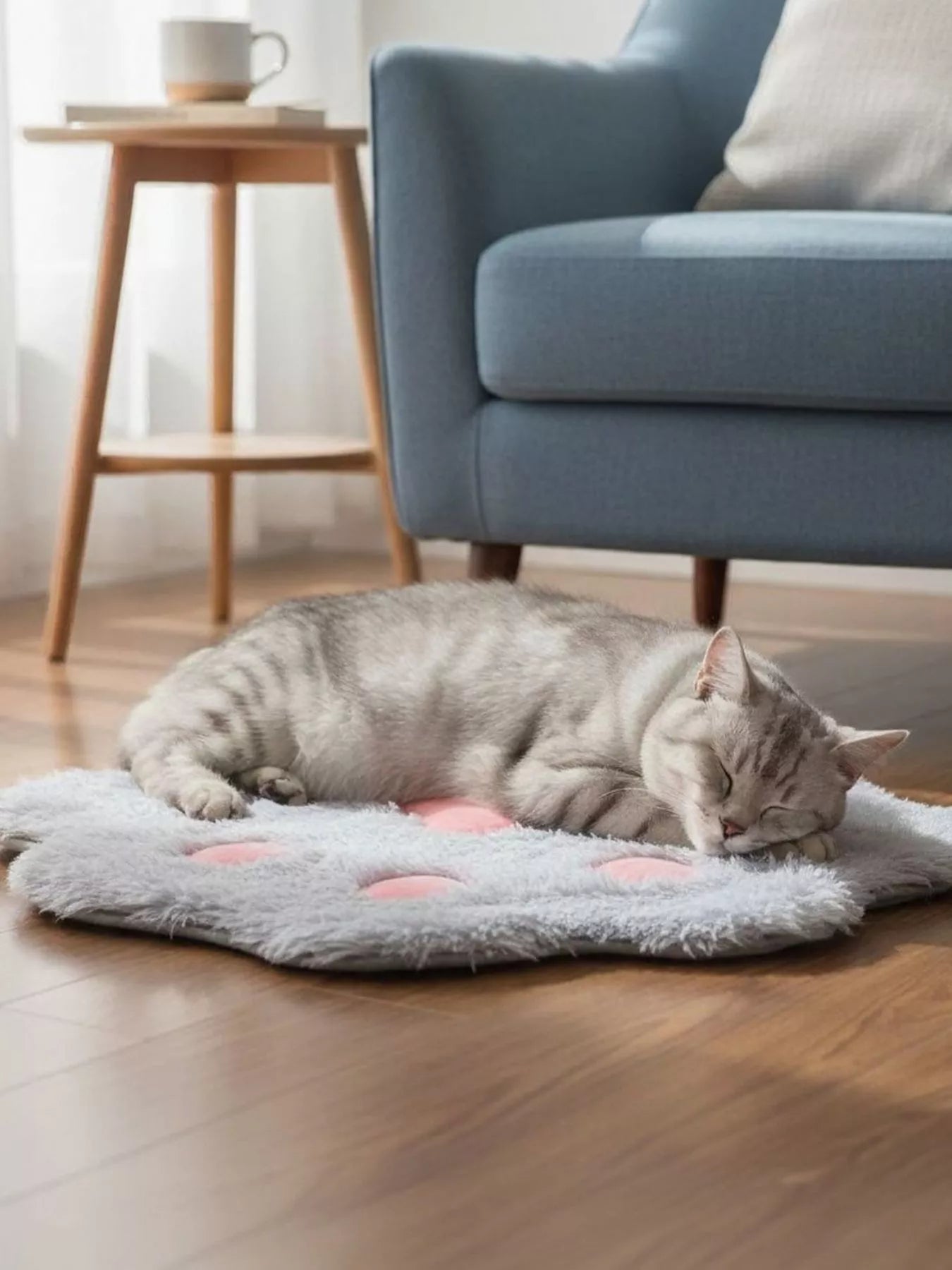 Cute Paw Shape Plush Pet Mat