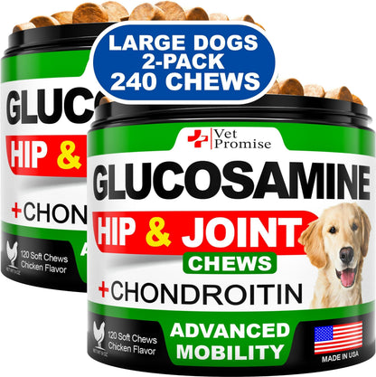 Glucosamine for Dogs 240 Count 2-Pack Hip &amp; Joint Chondroitin