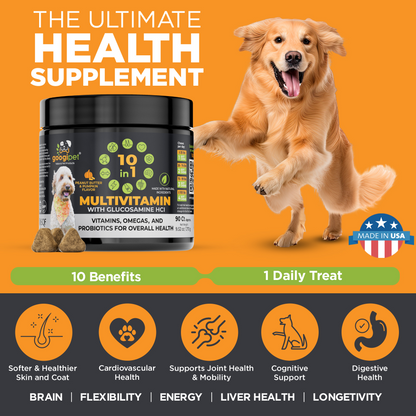 10 in 1 Multivitamin Chews for Dogs (Peanut Butter &amp; Pumpkin Flavor)