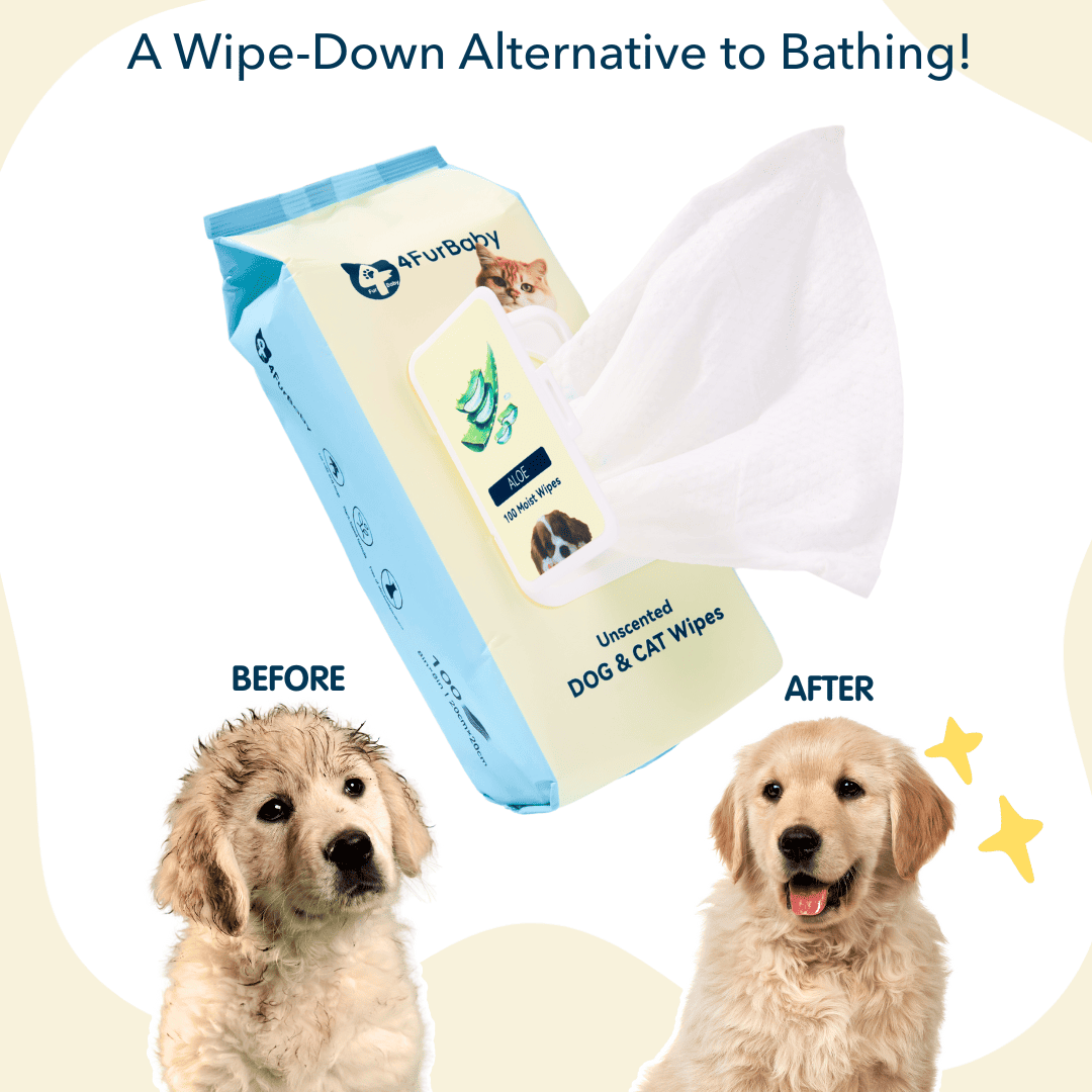 4FurBaby Dog &amp; Cat Grooming Wipes, Plant-Based, Hypoallergenic, 400 Count