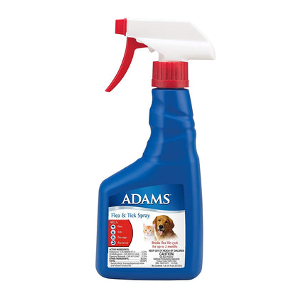 Adams Flea &amp; Tick Spray for Dogs &amp; Cats 16 oz. Kills Fleas Eggs Larvae Ticks