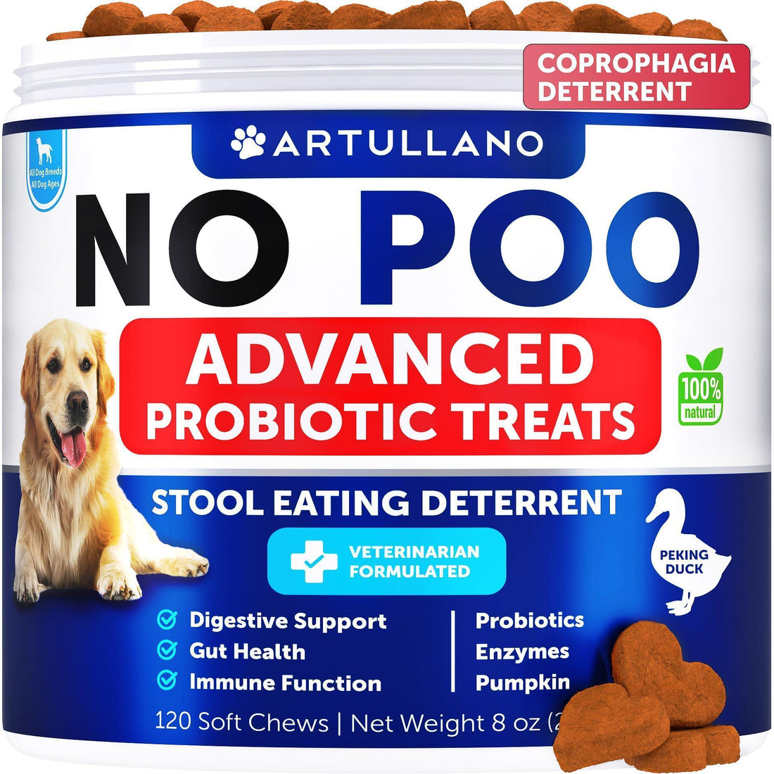No Poo Chews for Dogs Coprophagia Deterrent Probiotics Pumpkin &amp; Enzymes