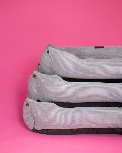 Chester &amp; Lee | Fancy Corduroy Sleeper Dog Bed Gray