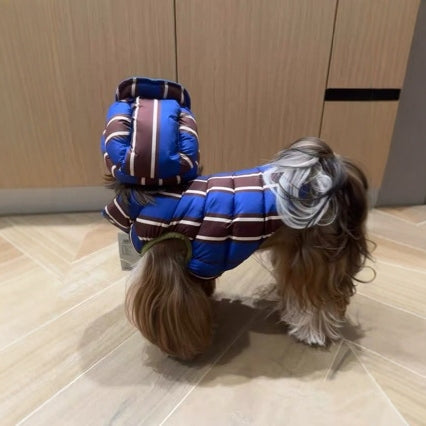 Cute And Warm Cotton-padded Coat With A Hat For Dogs And Cats