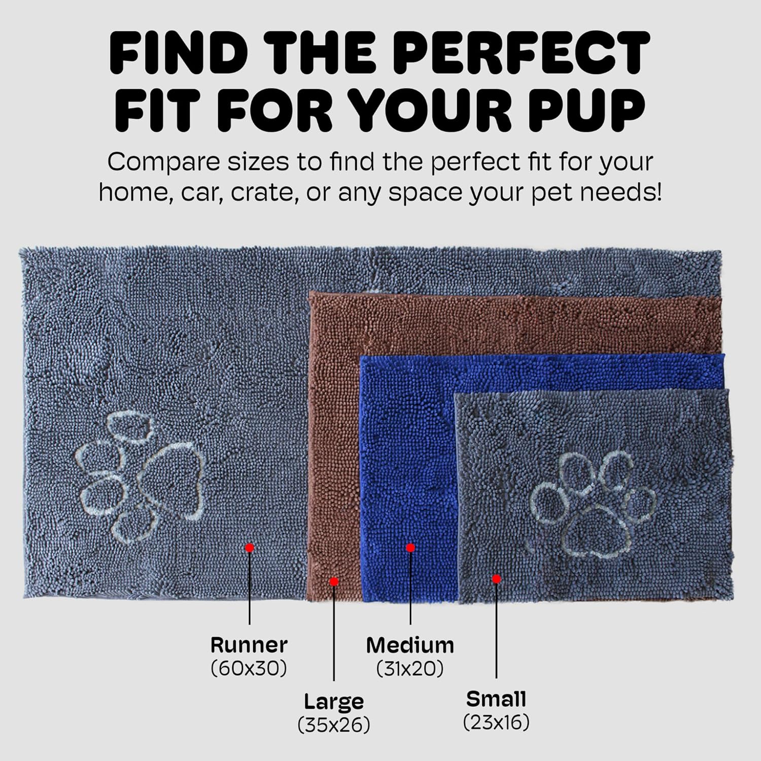 DGS Dirty Dog Doormat Runner Microfiber Mud &amp; Water Trapping Floor Mat