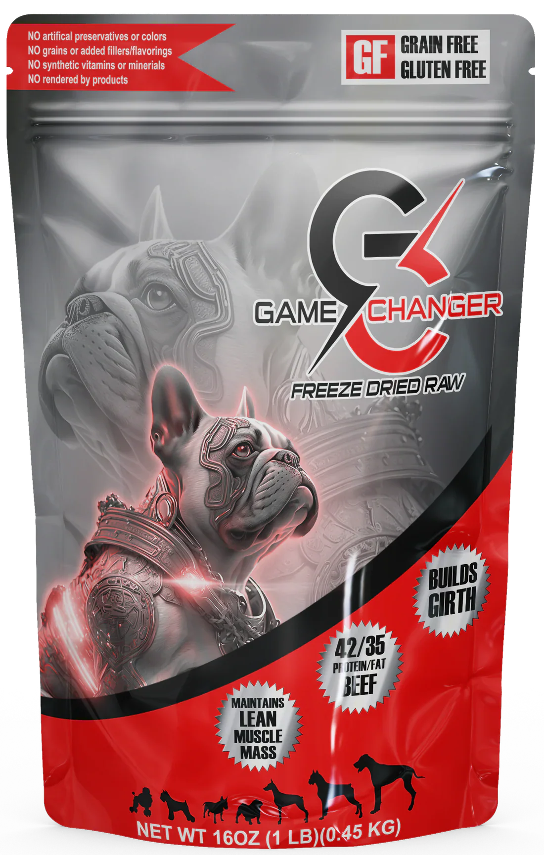 Bully Performance Game Changer Freeze-Dried Raw Beef Dog Food 1lb