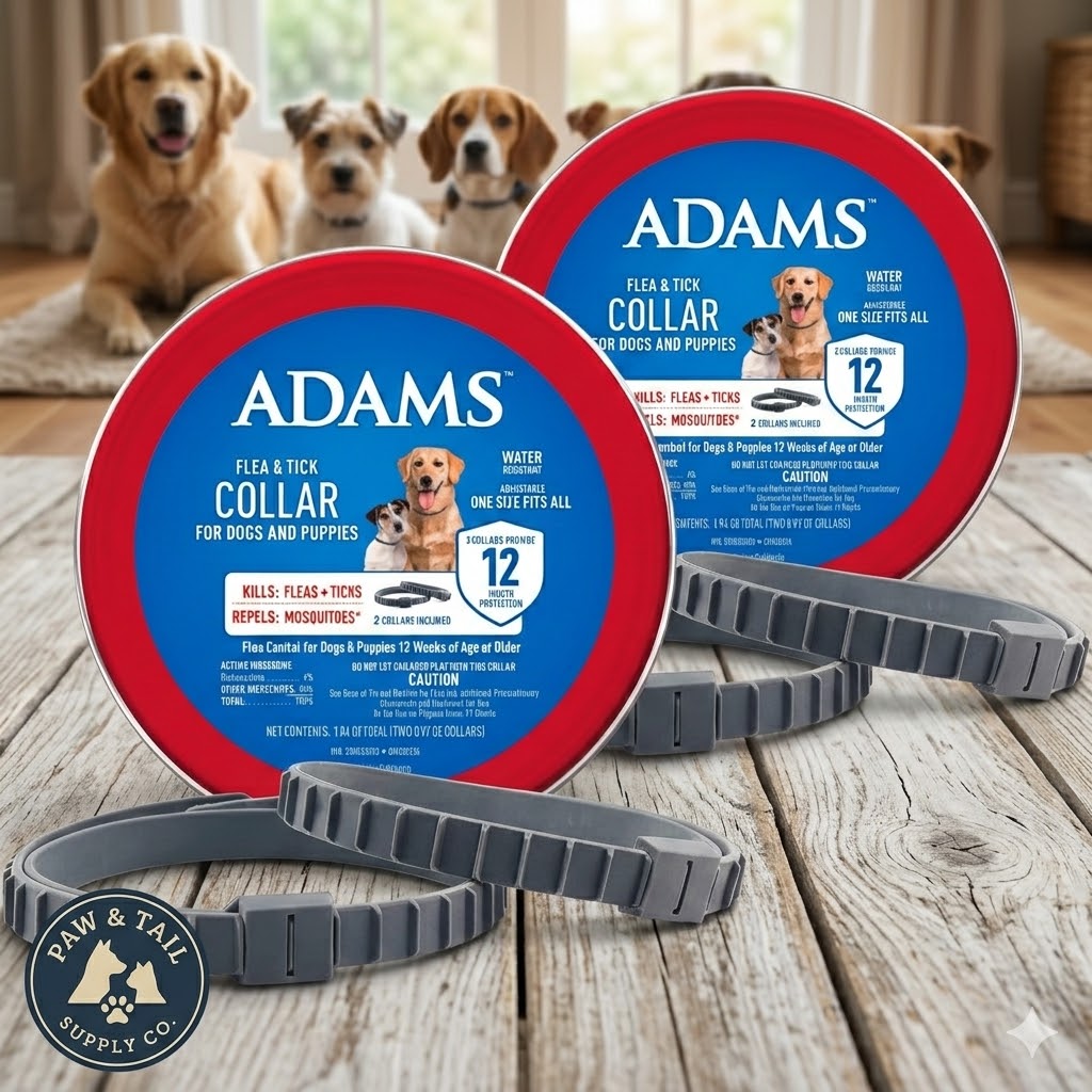 Adams Flea &amp; Tick Collar for Dogs &amp; Puppies Flea Collar Protection 4 Count