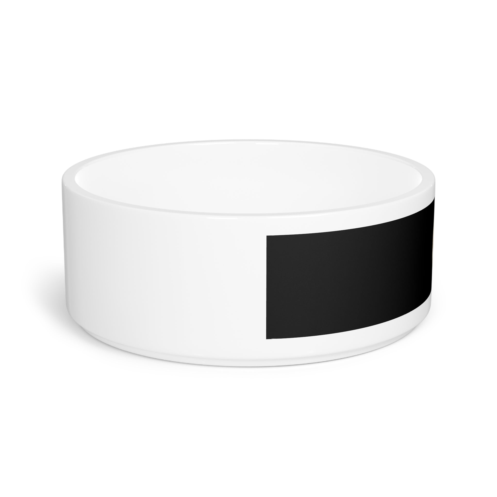 Black Ceramic Pet Bowl with Cat Accepted Emblem — Durable Food &amp; Water Dish for Dogs &amp; Cats