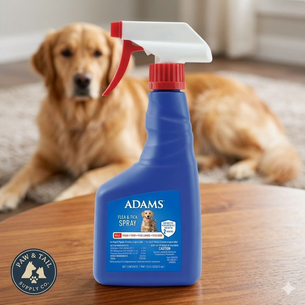 Adams Flea &amp; Tick Spray for Dogs &amp; Cats 16 oz. Kills Fleas Eggs Larvae Ticks