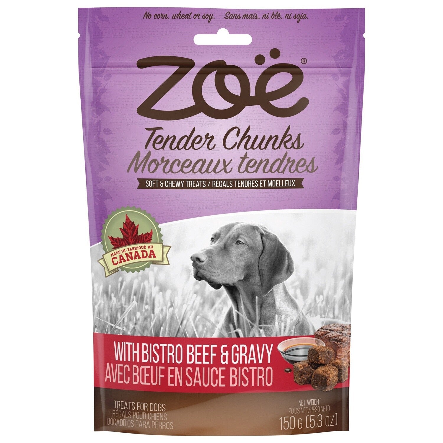 Zoe Tender Chunks Beef &amp; Gravy Dog Treats - 5.3 Oz