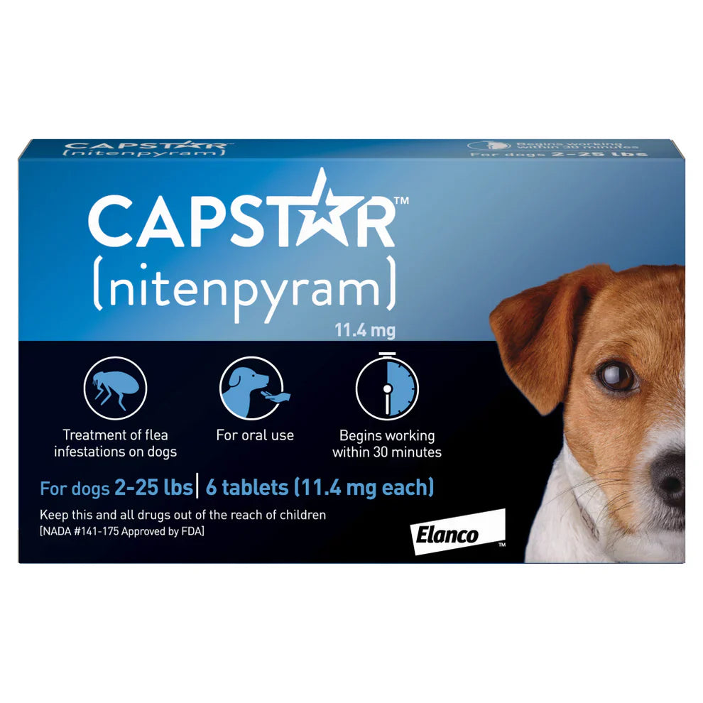 Capstar Flea Tablets Oral Treatment for Dogs 2-25 lb 6 Doses Fast Acting