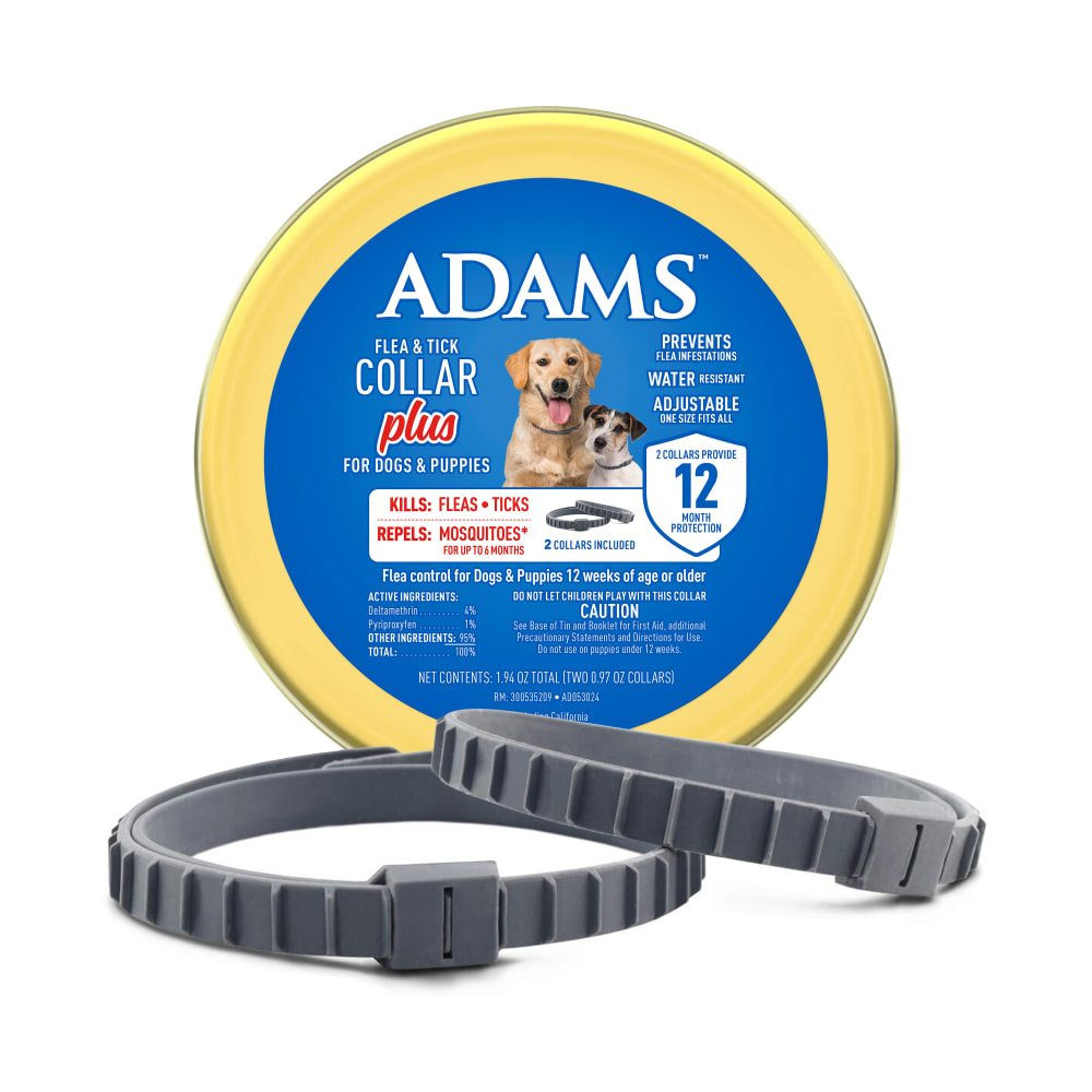 Adams Plus Flea &amp; Tick Collar for Dogs &amp; Puppies One Size Fits All 2-Count