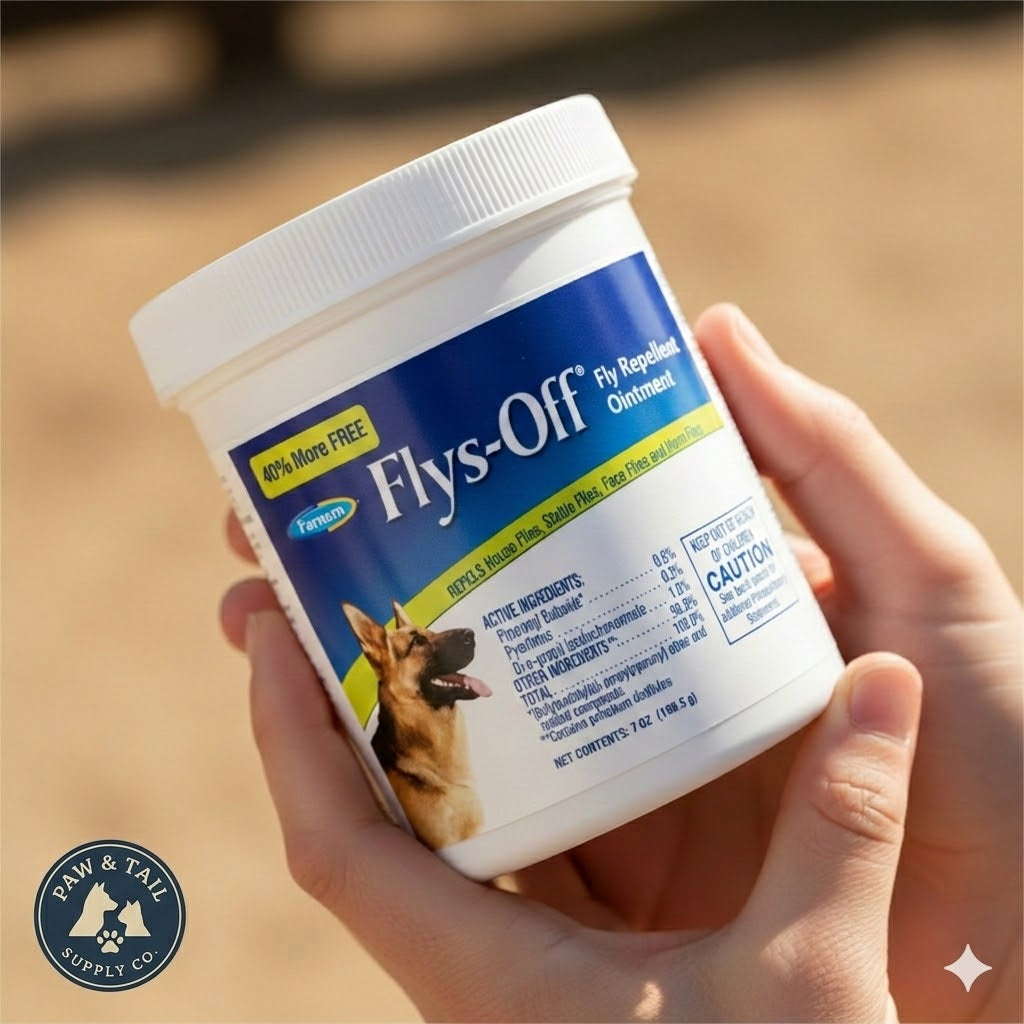 Farnam Flys-Off Repellent Ointment 7 oz for Dogs &amp; Horses Kills Repels Flies