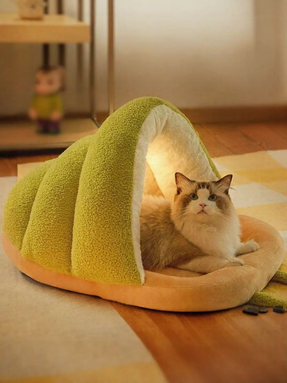 Cozy Caterpillar Shape Pet Nest with Plush Interior