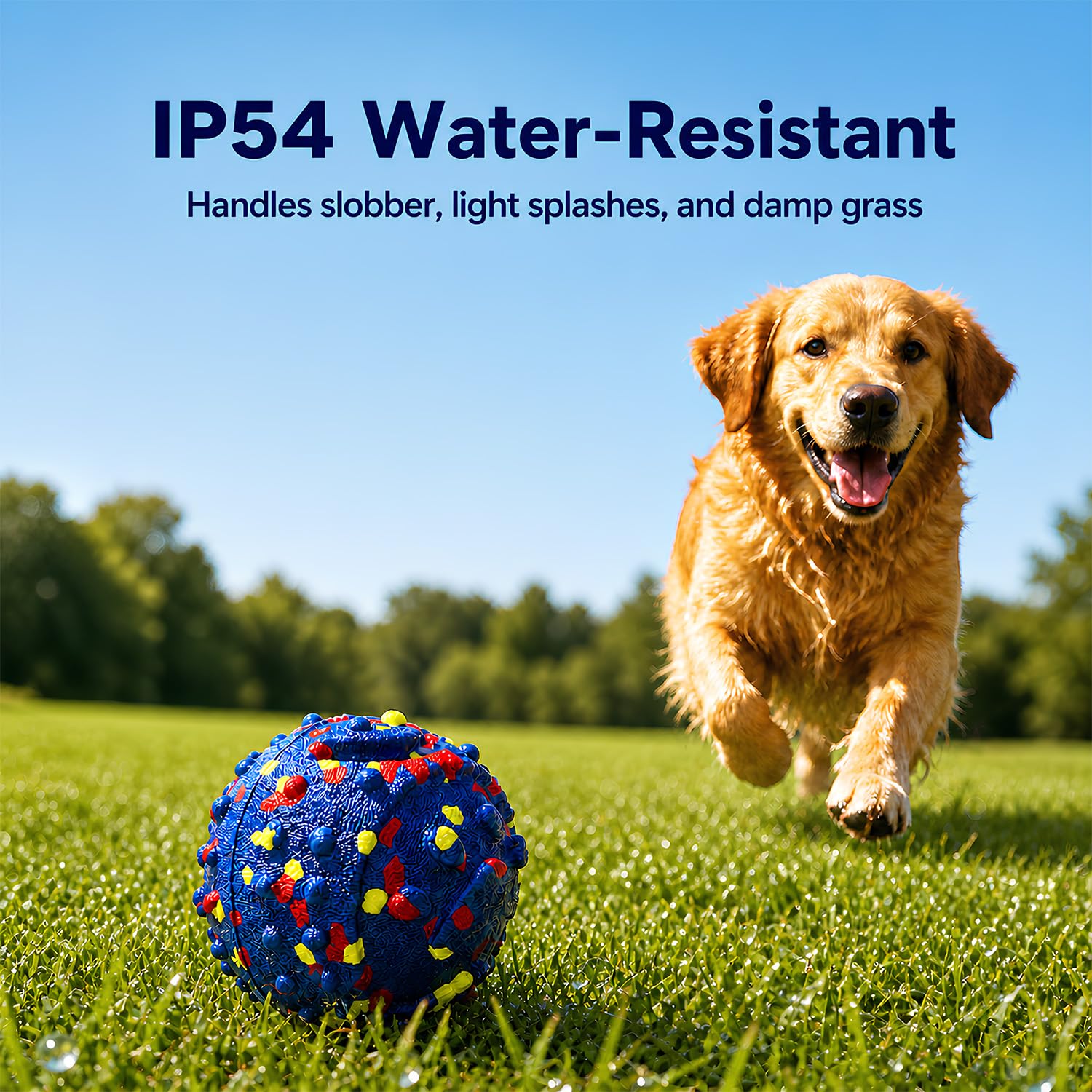 Smart Interactive Dog Toys For Large Dogs, 3.1 Inch Auto Lightweight Moving Dog Toy, Chew-Resistant E-TPU Interactive Dog Ball, IP54 Waterproof, USB-C Rechargeable, Indoor &amp; Outdoor