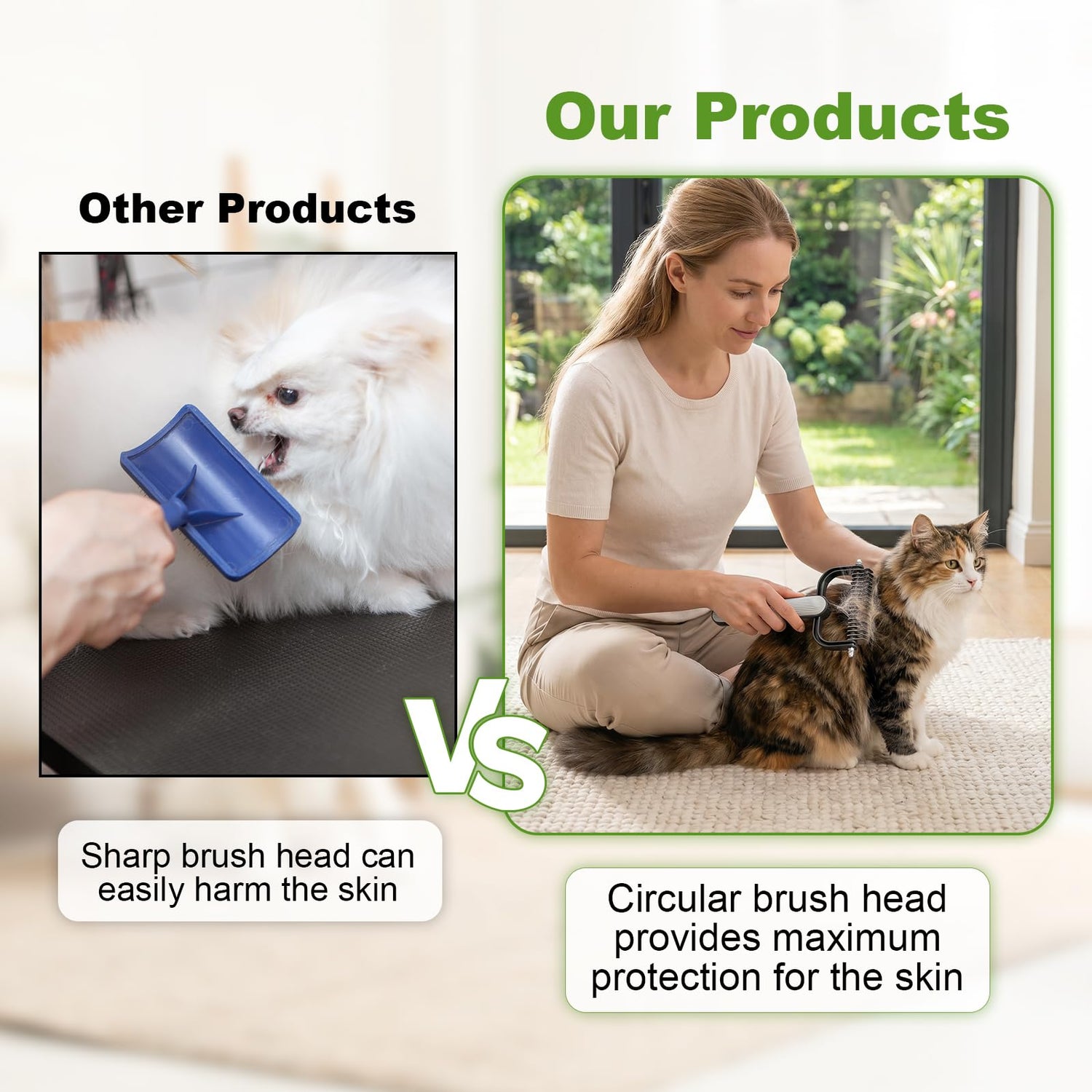 2026 New Double-Sided Dematting Comb For Dogs &amp; Cats, Pet Grooming Tool For Long Haired Thick Double Coat Pets, Undercoat Rake Deshedding Brush For Tangles Matted Shedding Fur