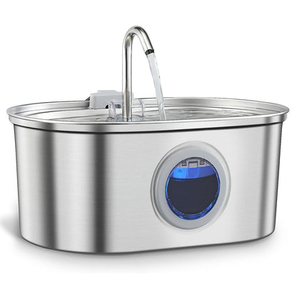 Pet Stainless Steel Electric Water Fountain — Multi-Plug + Filter Bundles