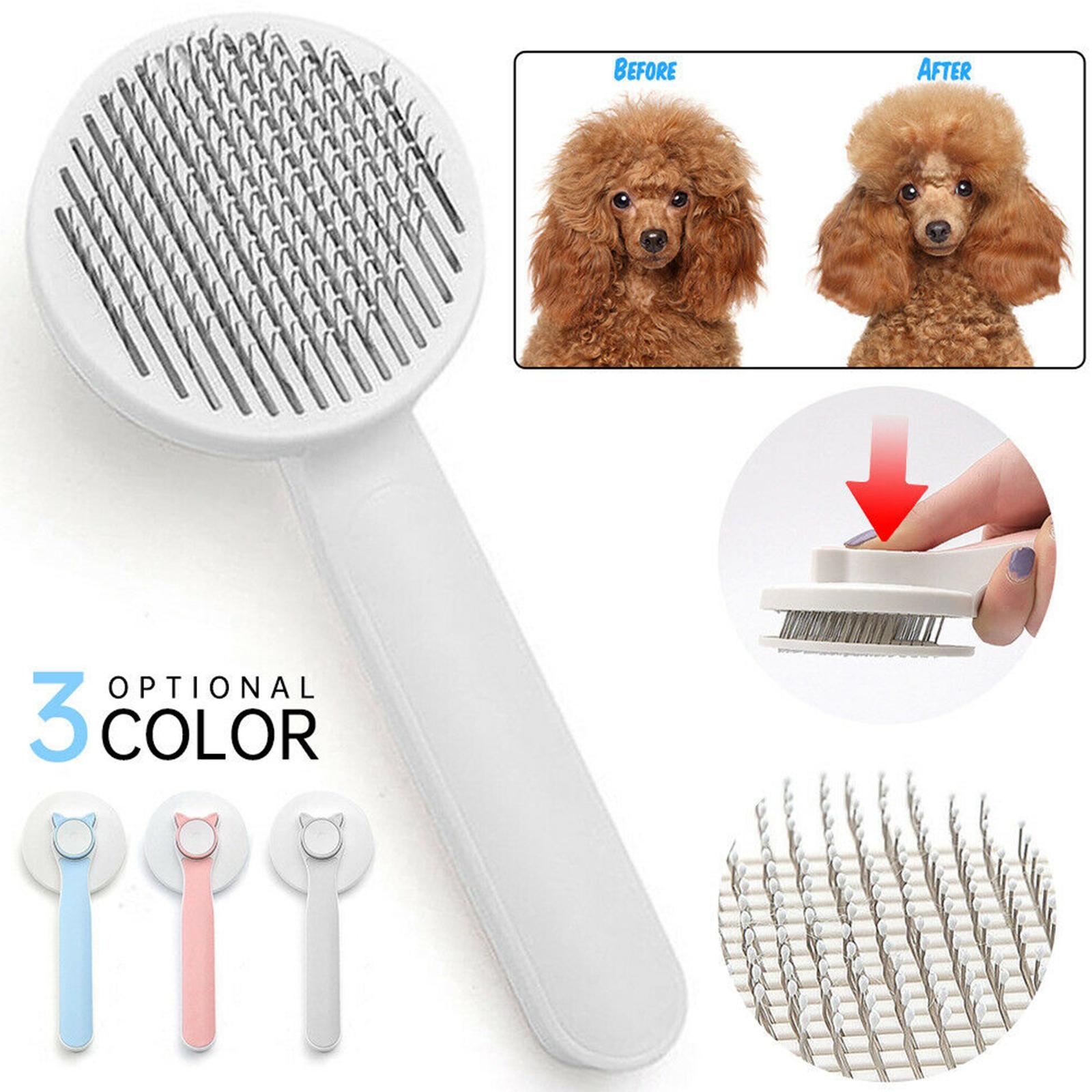 Pet Self Cleaning Cat Brushes, Cat Grooming Brush For Dogs Cats For Long Haired &amp; Short Hair Gently To Remove Loose Undercoat, Mats Tangled
