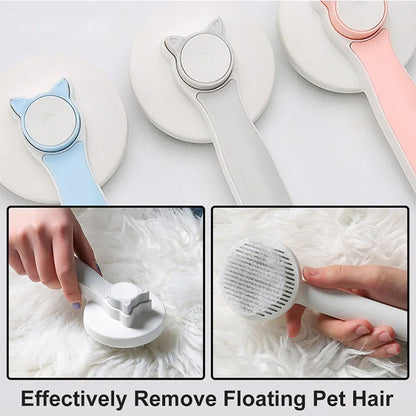 Pet Self Cleaning Cat Brushes, Cat Grooming Brush For Dogs Cats For Long Haired &amp; Short Hair Gently To Remove Loose Undercoat, Mats Tangled