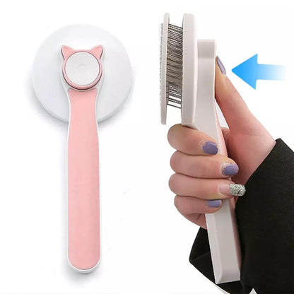 Pet Self Cleaning Cat Brushes, Cat Grooming Brush For Dogs Cats For Long Haired &amp; Short Hair Gently To Remove Loose Undercoat, Mats Tangled