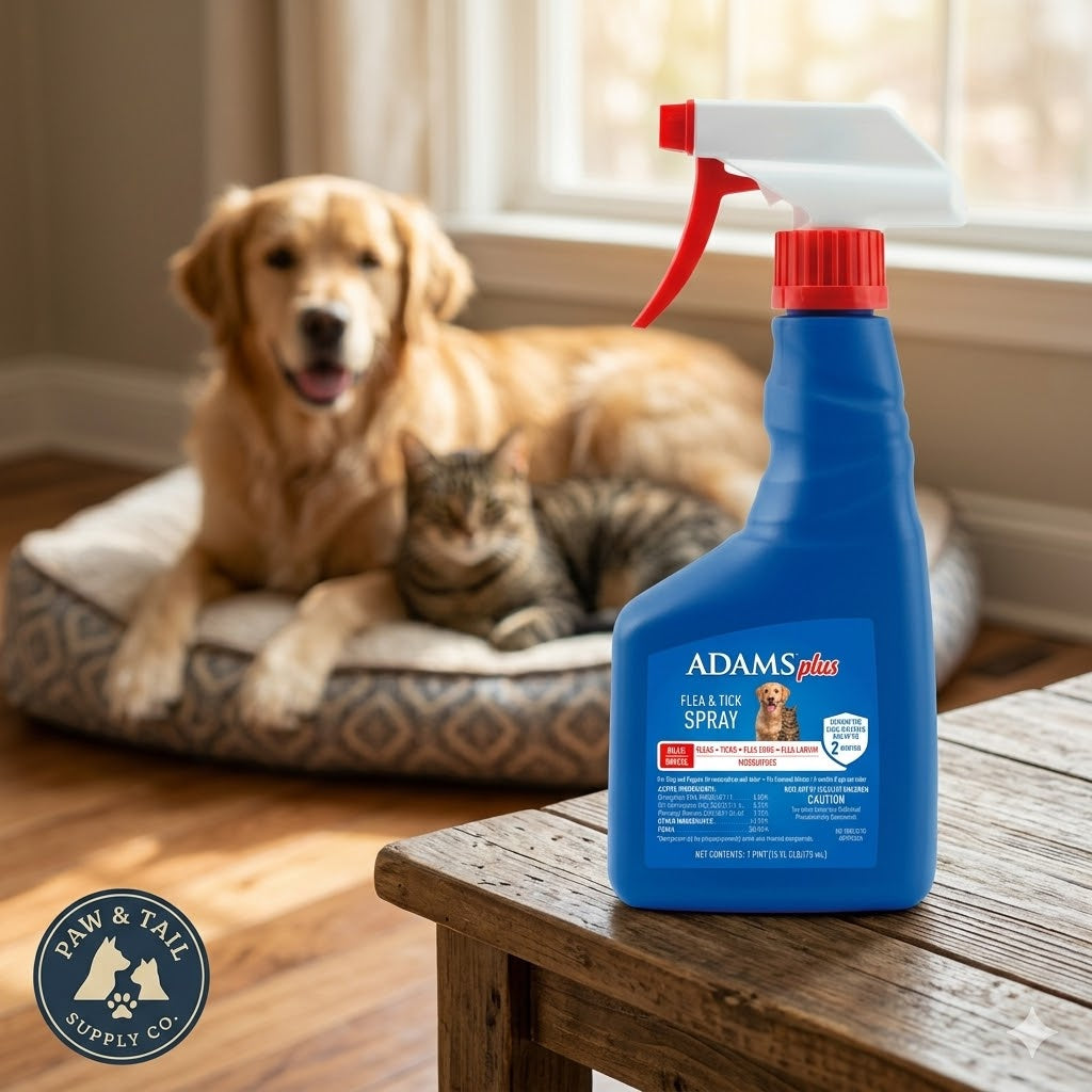 Adams Plus Pet Fleas &amp; Ticks Spray for Cats and Dogs 16 oz.