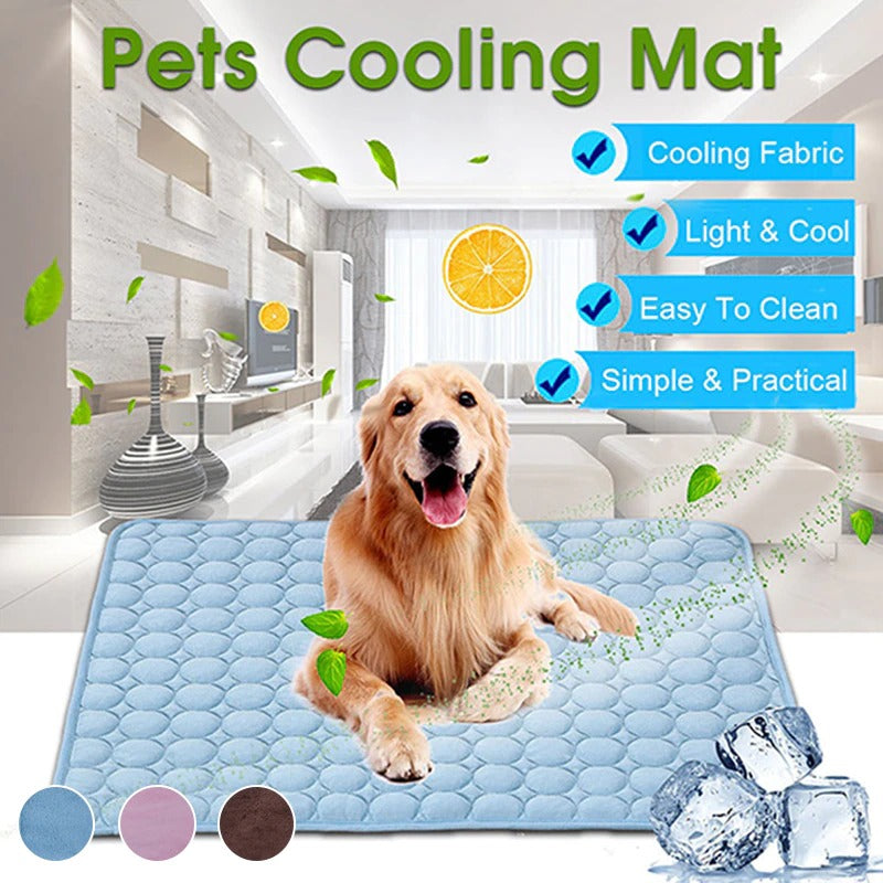 Dog Cooling Mat Cooling Pad For Pets Chilly Pad For Kennels, Crates, Cars, Indoor &amp; Outdoor Ice Silk Mat Cooling Blanket Cushion Non-Toxic Breathable Sleep Bed Beach