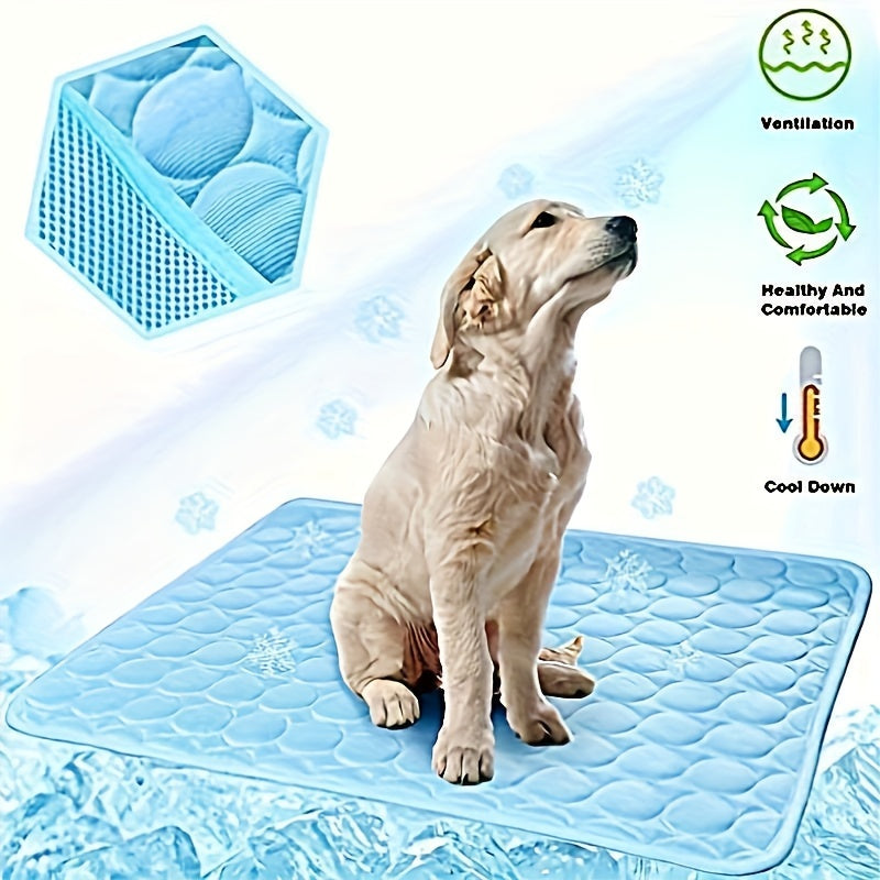 Dog Cooling Mat Cooling Pad For Pets Chilly Pad For Kennels, Crates, Cars, Indoor &amp; Outdoor Ice Silk Mat Cooling Blanket Cushion Non-Toxic Breathable Sleep Bed Beach