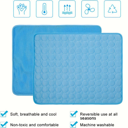 Dog Cooling Mat Cooling Pad For Pets Chilly Pad For Kennels, Crates, Cars, Indoor &amp; Outdoor Ice Silk Mat Cooling Blanket Cushion Non-Toxic Breathable Sleep Bed Beach