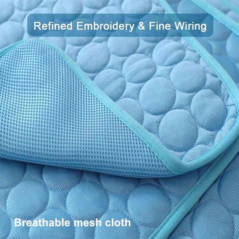 Dog Cooling Mat Cooling Pad For Pets Chilly Pad For Kennels, Crates, Cars, Indoor &amp; Outdoor Ice Silk Mat Cooling Blanket Cushion Non-Toxic Breathable Sleep Bed Beach