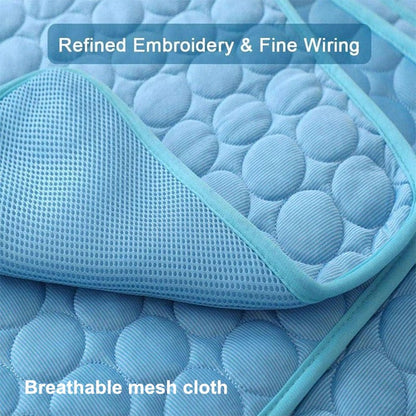 Dog Cooling Mat Cooling Pad For Pets Chilly Pad For Kennels, Crates, Cars, Indoor &amp; Outdoor Ice Silk Mat Cooling Blanket Cushion Non-Toxic Breathable Sleep Bed Beach
