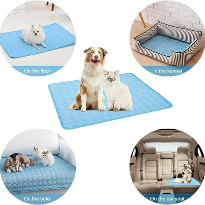Dog Cooling Mat Cooling Pad For Pets Chilly Pad For Kennels, Crates, Cars, Indoor &amp; Outdoor Ice Silk Mat Cooling Blanket Cushion Non-Toxic Breathable Sleep Bed Beach
