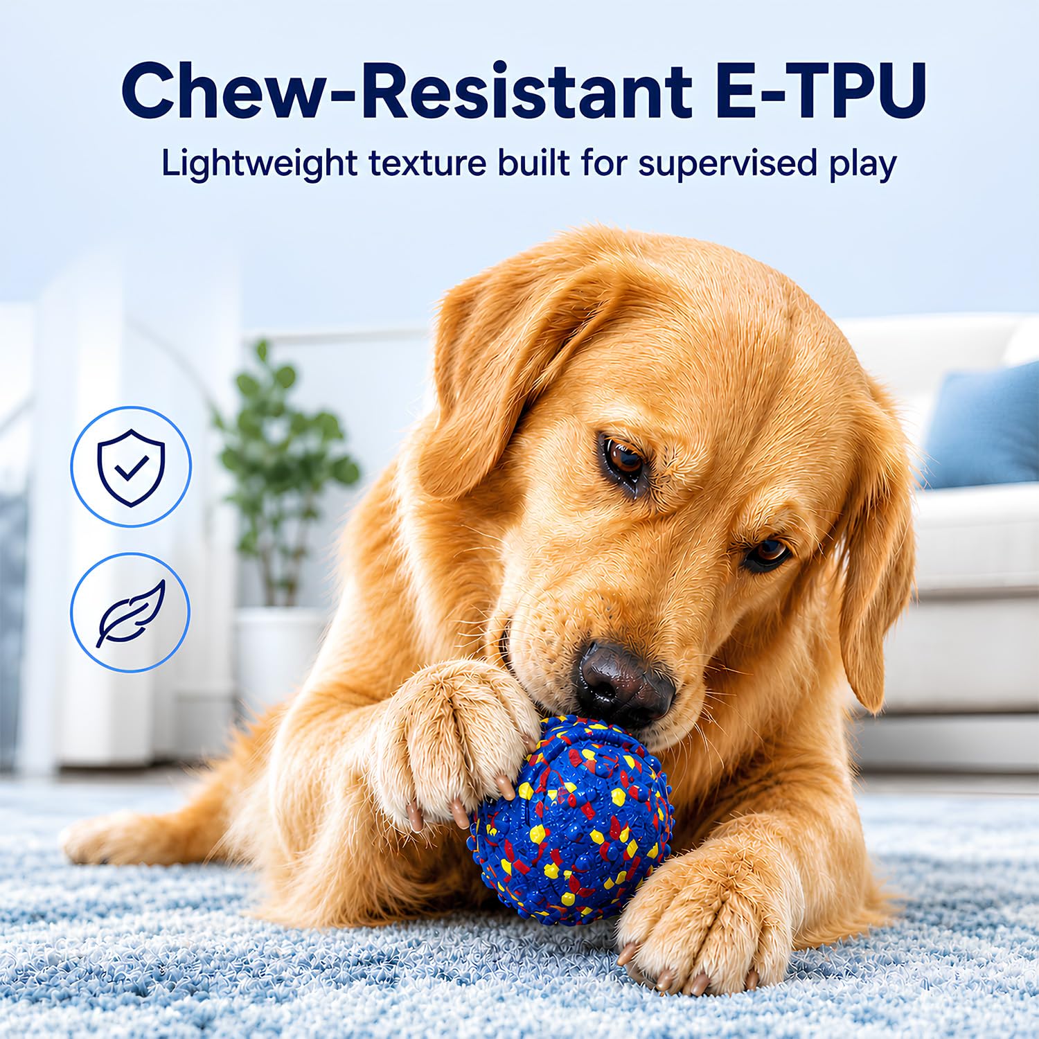 Smart Interactive Dog Toys For Large Dogs, 3.1 Inch Auto Lightweight Moving Dog Toy, Chew-Resistant E-TPU Interactive Dog Ball, IP54 Waterproof, USB-C Rechargeable, Indoor &amp; Outdoor