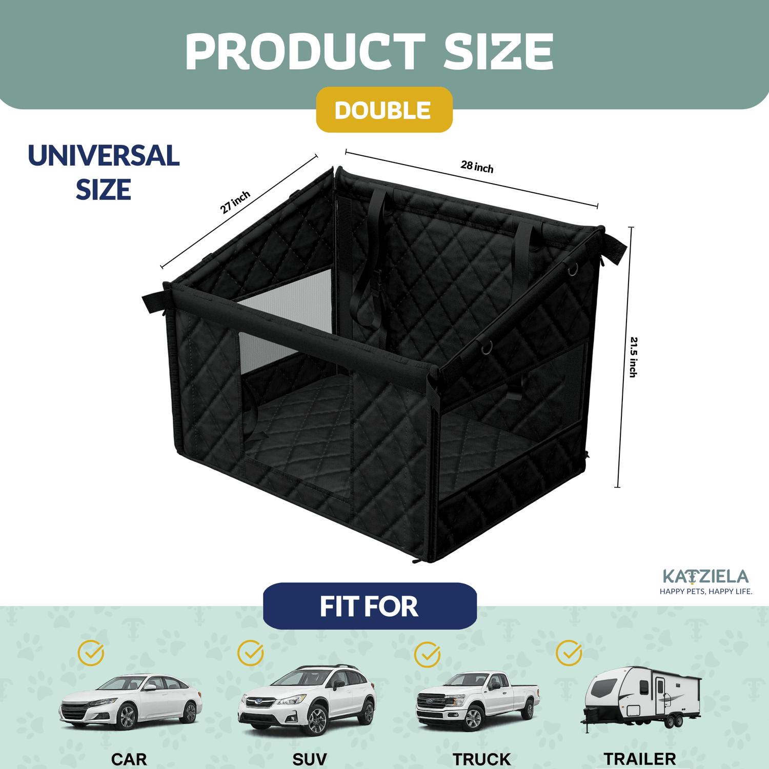 Katziela Double Seated Dog Car Seat Cover
