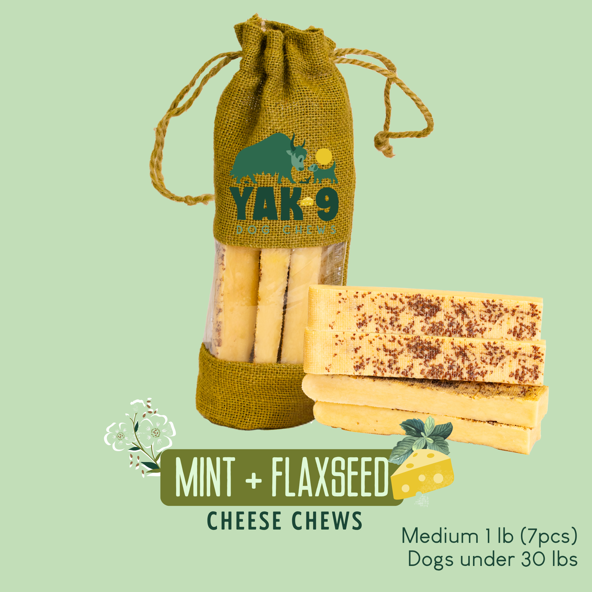 Flaxseed &amp; Mint Cheese Chews for Dogs