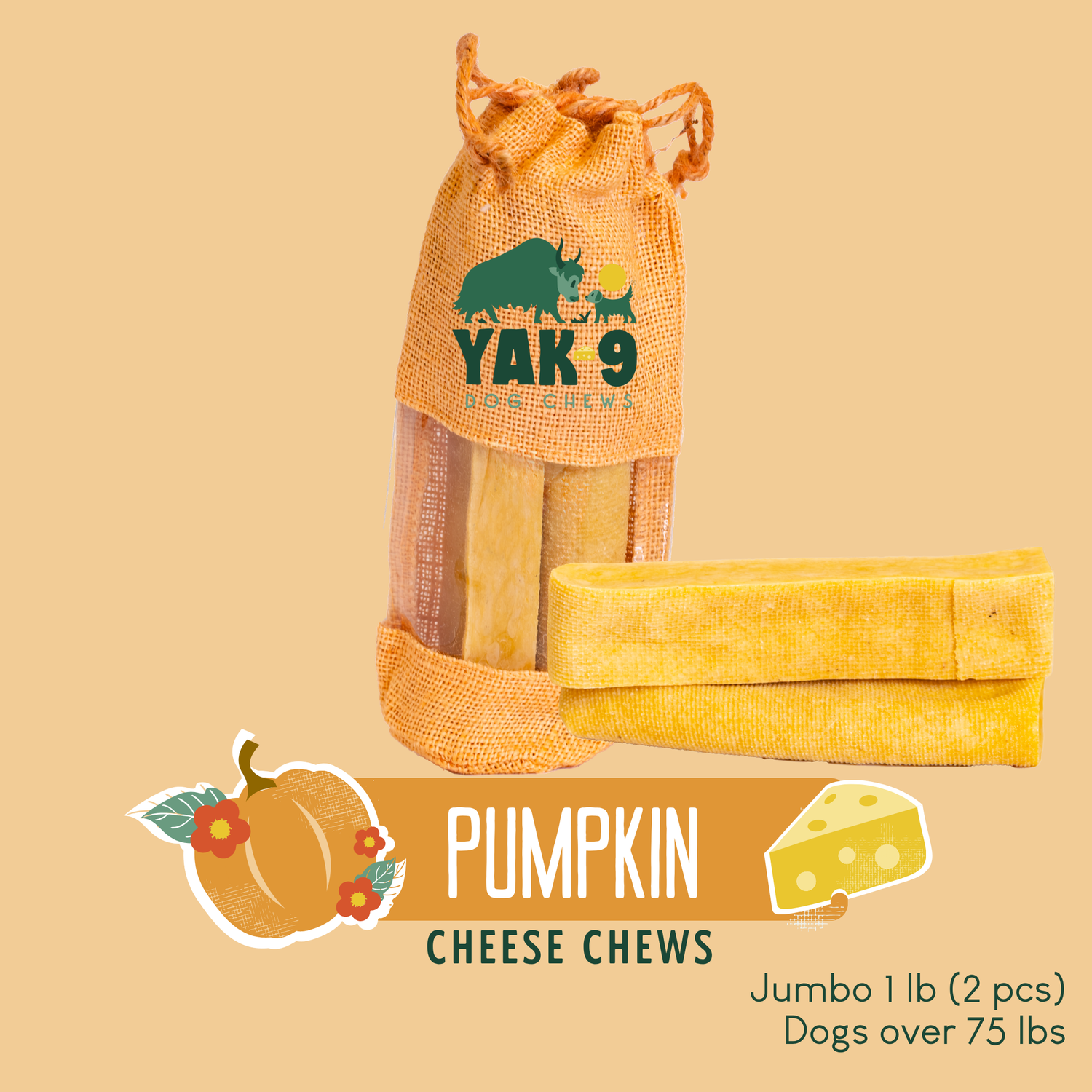 Pumpkin Cheese Chews for Dogs