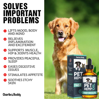 Hemp Oil for Dogs &amp; Cats Anxiety Pain Stress &amp; Sleep Support