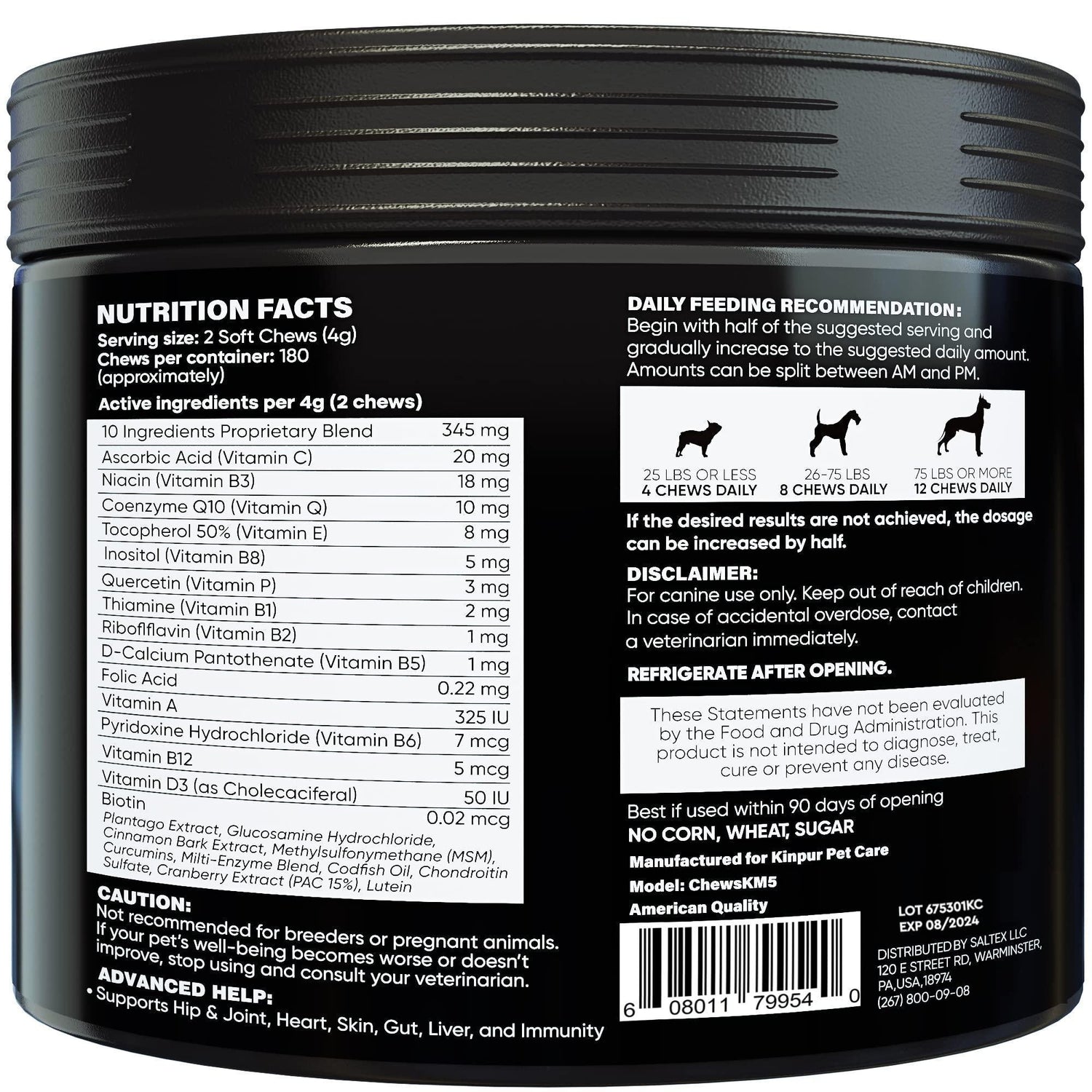 Dog Multivitamin 15-in-1 Immune Digestion Joint &amp; Heart Health