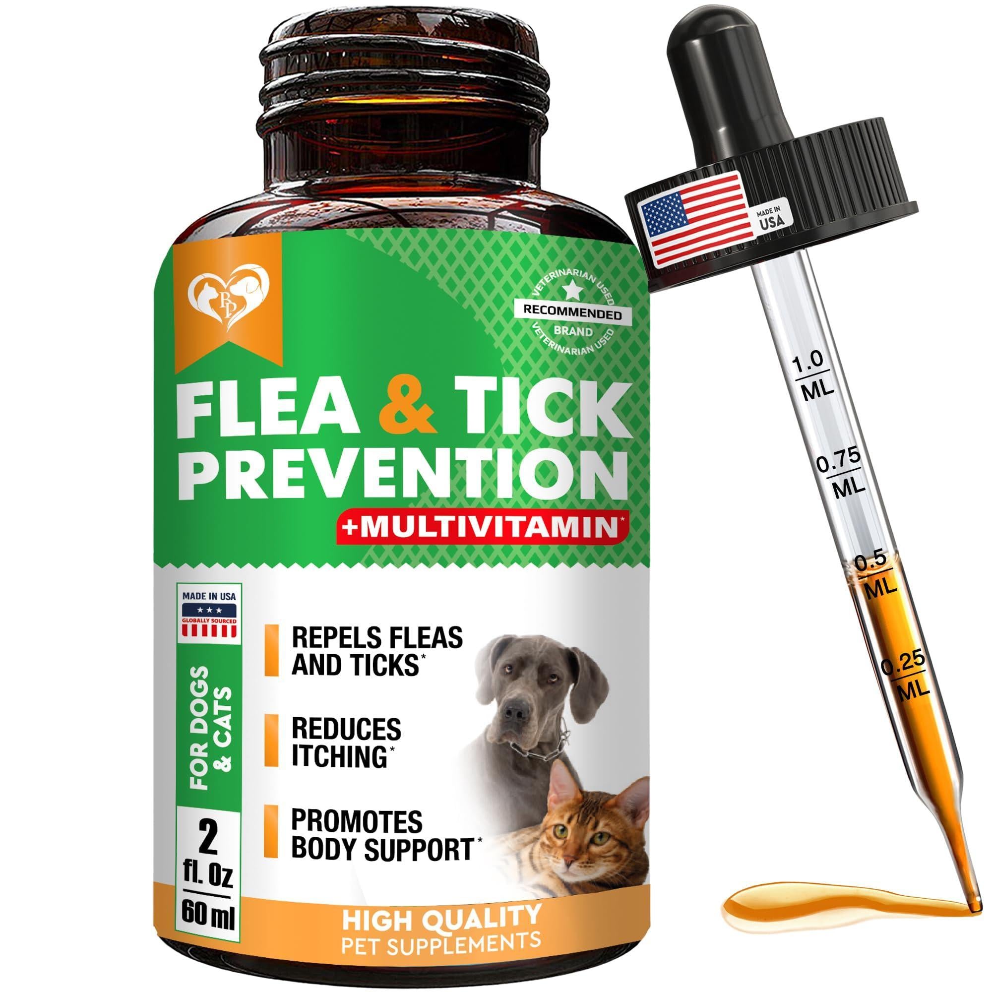 Oral Flea &amp; Tick Drops for Dogs &amp; Cats Multivitamin All Sizes