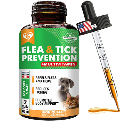 Oral Flea &amp; Tick Drops for Dogs &amp; Cats Multivitamin All Sizes